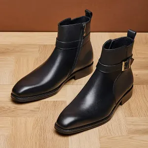 bottineschelseapourhommeencuirveritable