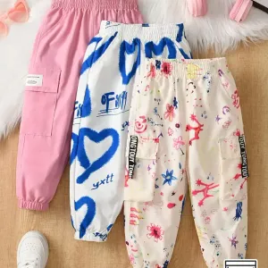 ensemblepantalon3piecespourfillestylecargomultipoches