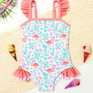 Maillot de bain une pièce à séchage rapide - Imprimé sirène mignon avec bretelles
