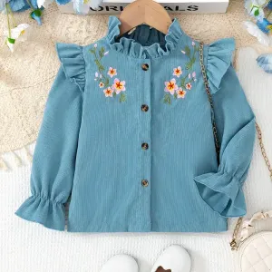 chemisierturquoiseamanchesvolanteespourfille