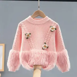 pulldenoelpourfillepullenmaillerosetendreamotifsfloraux