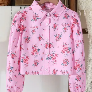 blousecourteafleursrosesetblanchespourfilles