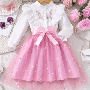 roberoseagrandesoreillesbrodeeendentelleettulleetoilepourfille