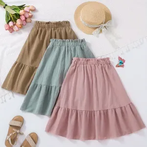 Ensemble de trois jupes patchwork unies longueur genou pour filles