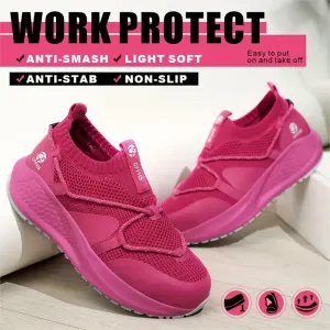 Paire de chaussures de sécurité pour femmes, bottes de travail à embout fermé en acier