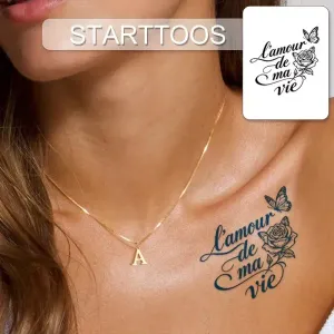 2pcs Tatouages ​​semi-permanents à base de jus de plantes, inspirés par la nature