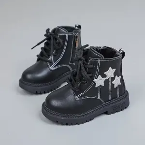 Paire de bottines d'hiver pour filles avec motif étoiles et pompons