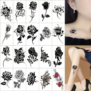 20 feuilles de tatouages ​​temporaires imperméables et longue tenue