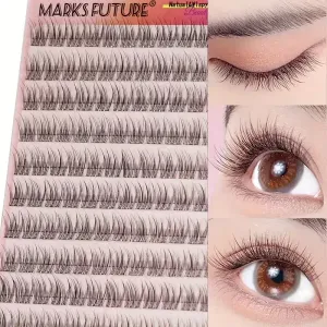 Faux cils auto-adhésifs sans colle, 120 pièces, courbure naturelle type C
