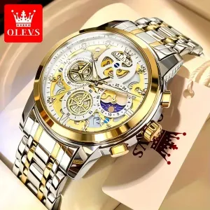 Montre homme OLEVS, marque de luxe, avec date, aiguilles lumineuses
