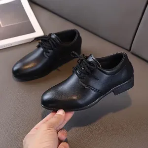 Chaussures Oxford noires brillantes - Chaussures habillées basses à lacets