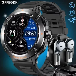 Montre connectée EFFEOKKI TWS 2-en-1 avec écouteurs intégrés