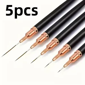 Ensemble de 5 stylos professionnels pour nail art avec encre gel et pointes de différentes tailles
