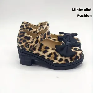 Chaussures de danse princesse à talons hauts, imprimé léopard