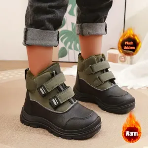 Bottes d'hiver chaudes pour garçon, doublées polaire