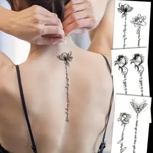 Lot de 3 tatouages ​​temporaires STARTTOOS avec orchidée de jade artificielle