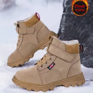 Bottes d'hiver pour garçon avec doublure peluche - Chaudes