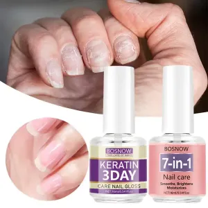 Kit de 2 fortifiants pour ongles à la kératine et aux vitamines, pour des ongles naturels et décoratifs