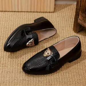 Paire de chaussures Oxford neuves pour garçon - Cuir verni noir