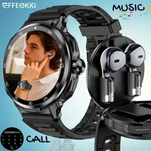 Montre connectée sport et musique avec écran rond de 1,46 pouce