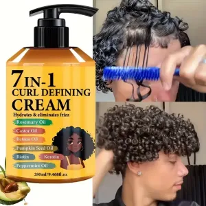 Crème coiffante 7 en 1 (270 g) | Hydratante | Pour adultes | 1 flacon | Tenue longue durée