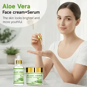 Coffret Hydratant Visage à l'Aloe Vera | Contient du jus de feuille d'aloe vera et du beurre de karité