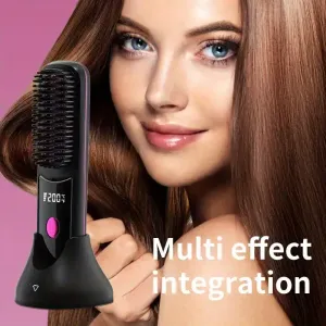 Nouvelle brosse lissante rechargeable par USB-C, avec modes de charge rapide et station de charge