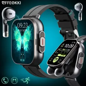 Montre connectée EFFEOKKI 2 en 1 avec écouteurs sans fil
