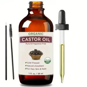 Huile de ricin pure et sans parfum, pressée à froid, pour cheveux, peau et ongles