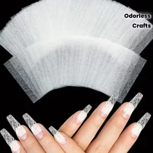100 extensions d'ongles en fibre de verre blanche - Accessoires inodores pour ongles
