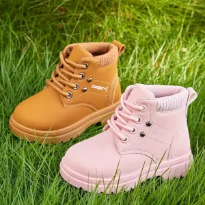 Bottes montantes pour enfants, couleur unie, tige en tissu