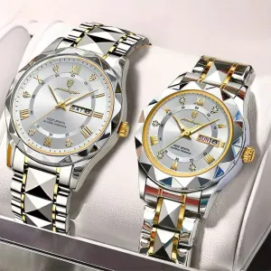 Ensemble de 2 montres POEDAGAR pour homme et femme, montres à quartz multifonctions