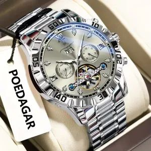 Montre homme business de luxe, étanche, avec affichage lumineux et mouvement automatique