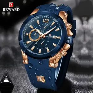 Montre homme REWARD 2025 - Chronographe sport de luxe bleu