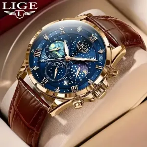 Montre LIGE Fashion 2026 pour femme, montre de luxe à quartz pour homme