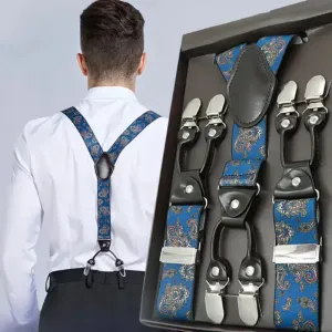 Une paire de bretelles à motifs, à clips et dos en Y pour homme