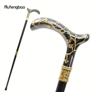 Canne Rufengbao élégante en forme de fleur de prunier noir, avec fût en métal