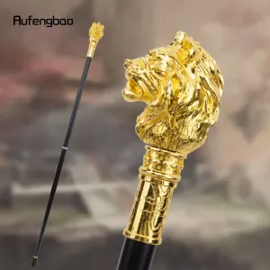Bâton de mode avec poignée tête de lion dorée | Bâton élégant de 95 cm