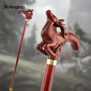 Canne décorative en bois à articulation unique, motif cerf brun | Canne de cosplay