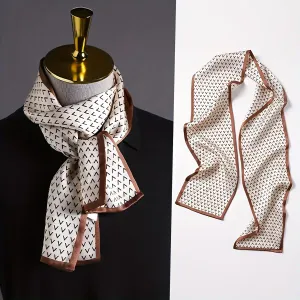 Écharpe élégante pour homme - Beige, motif géométrique, tissu doux et résistant