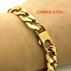 Collier RINYIN Chaîne Cubaine Plaqué Or 18K pour Homme et Femme