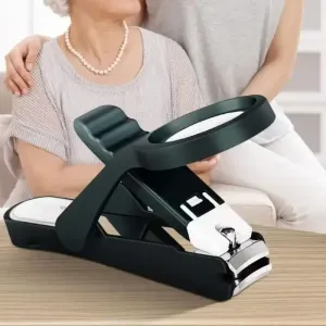 Coupe-ongles robuste en acier inoxydable avec loupe et poignée ergonomique