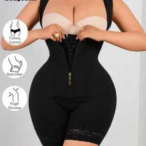 Combinaison gainante taille haute mi-cuisses avec effet amincissant