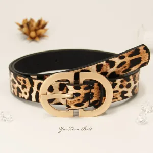 Ceinture femme en similicuir imprimé léopard - Style vintage décontracté