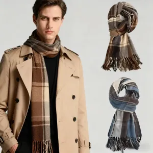 Écharpe tendance homme 2025, écharpe Maillard, châle à carreaux premium polyvalent