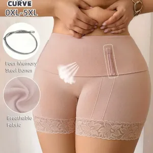 Culotte gainante taille haute pour femme grande taille - Effet ventre plat
