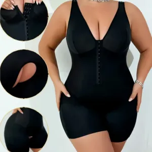 Body grande taille élégant avec fermeture devant - Sans manches