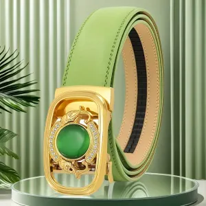 Ceinture homme à boucle automatique verte - Tendance business