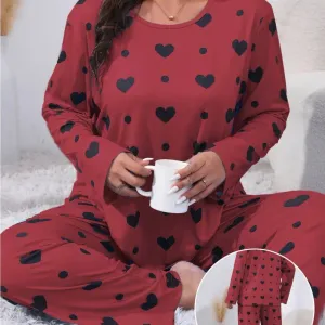 Ensemble pyjama grande taille, mignon et confortable, composé d'un t-shirt à manches longues