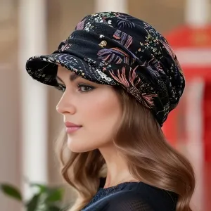 Casquette gavroche rétro fleurie élégante pour femme - Légère, résistante et confortable